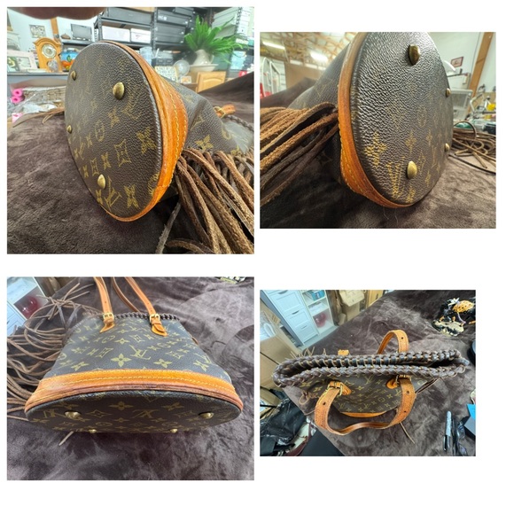 Louis Vuitton Restored Brown Monogram Fringe Bucket Bag - Picture 6 of 9